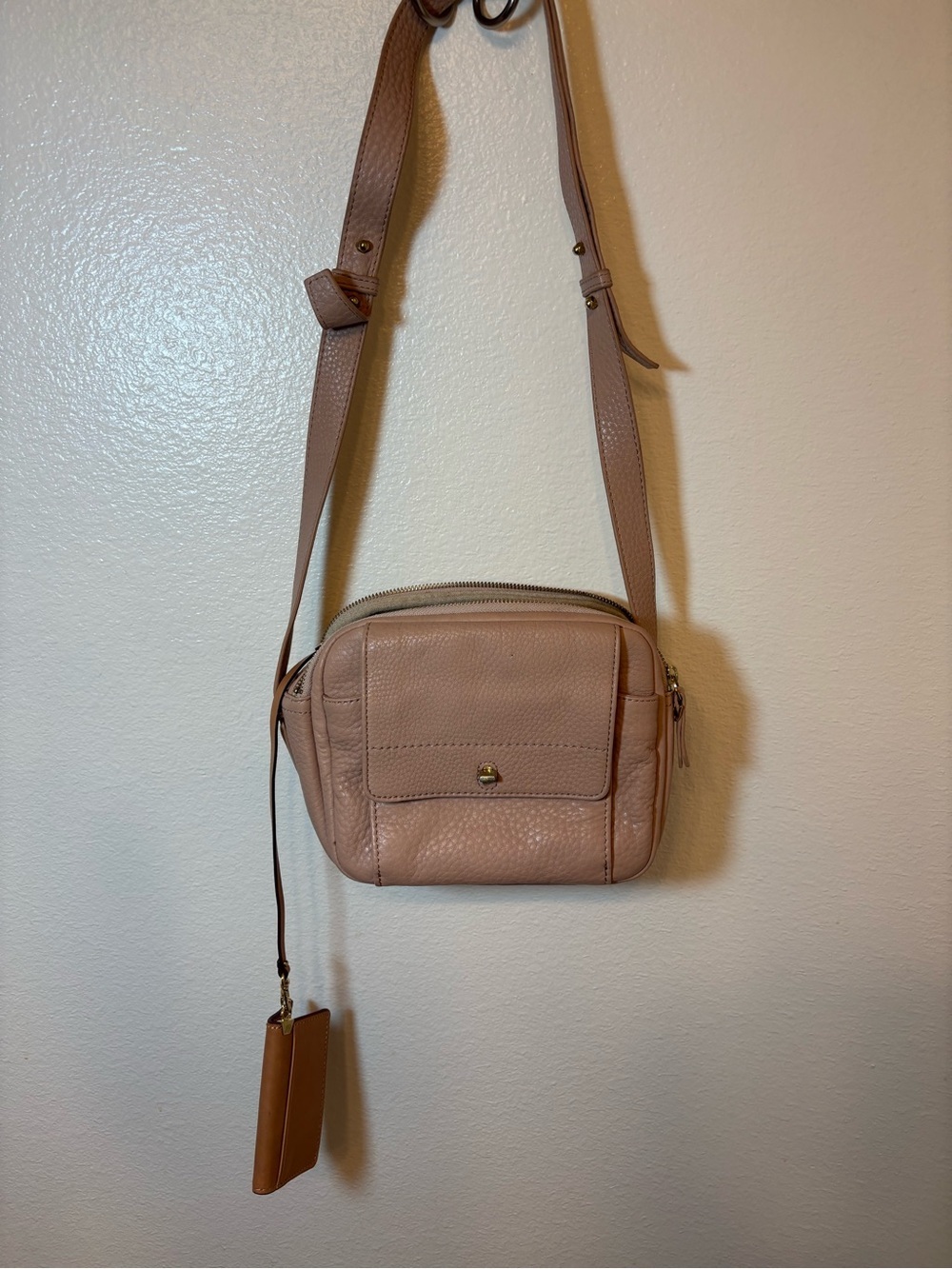 Etienne Aigner beige cream Pebbled Leather Crossbody - Picture 5 of 9